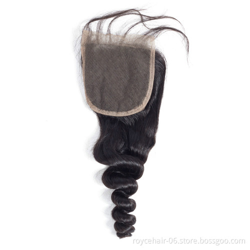 8a 9a 10a 100% Raw Unprocessed Virgin Peruvian Bulk Hair Loose Wave Bundles With Lace Closure